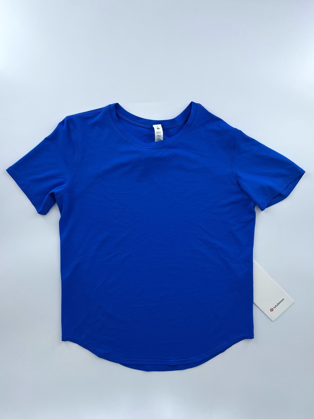 Lululemon High Neck Run and Train Tee Blue Size 2 NWT
